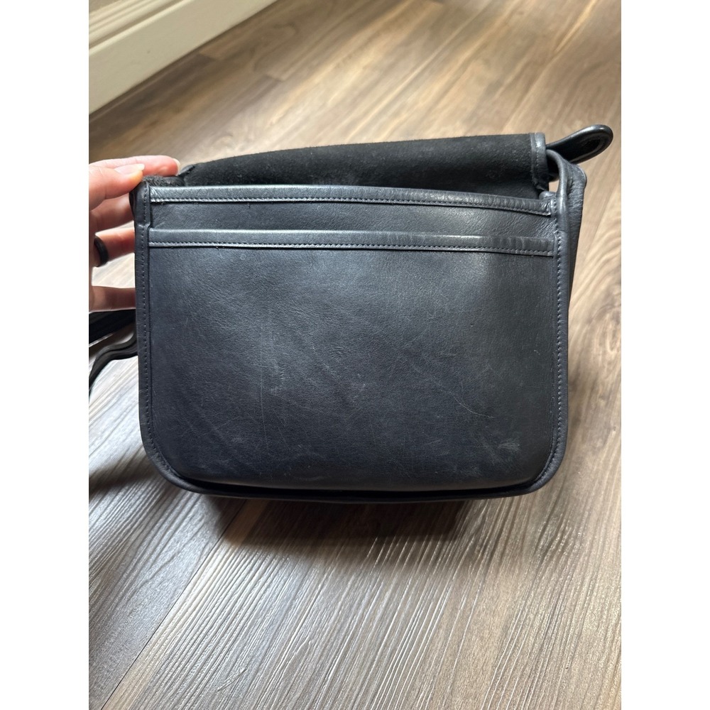 Vintage Coach 9170 Black Leather Shoulder Bag Saddle Classic Pouch Boho 90's - Picture 3 of 16